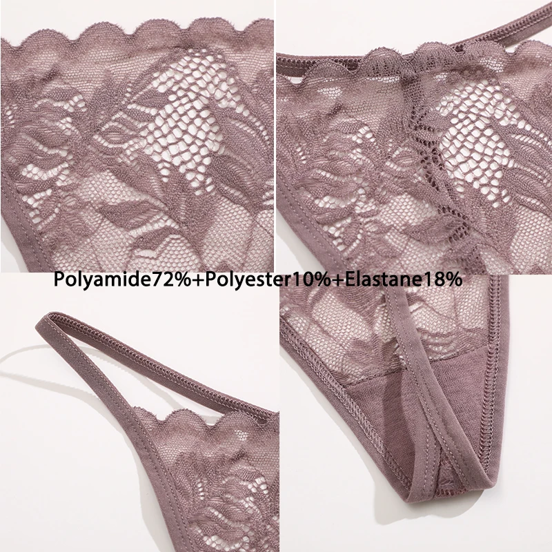 6Pcs/Set Lace Thong For Women Low Rise Soft Intimates Lingerie Sexy Lace Panties Color Ladies Comfortable Underpants Girls Panty - Image 5