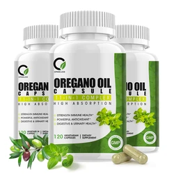 Oregano Oil with Garlic Extract Olive Leaf - Immune Support & Digestive & Kidney Health for Women & Men with Vitamin D3 & Zinc