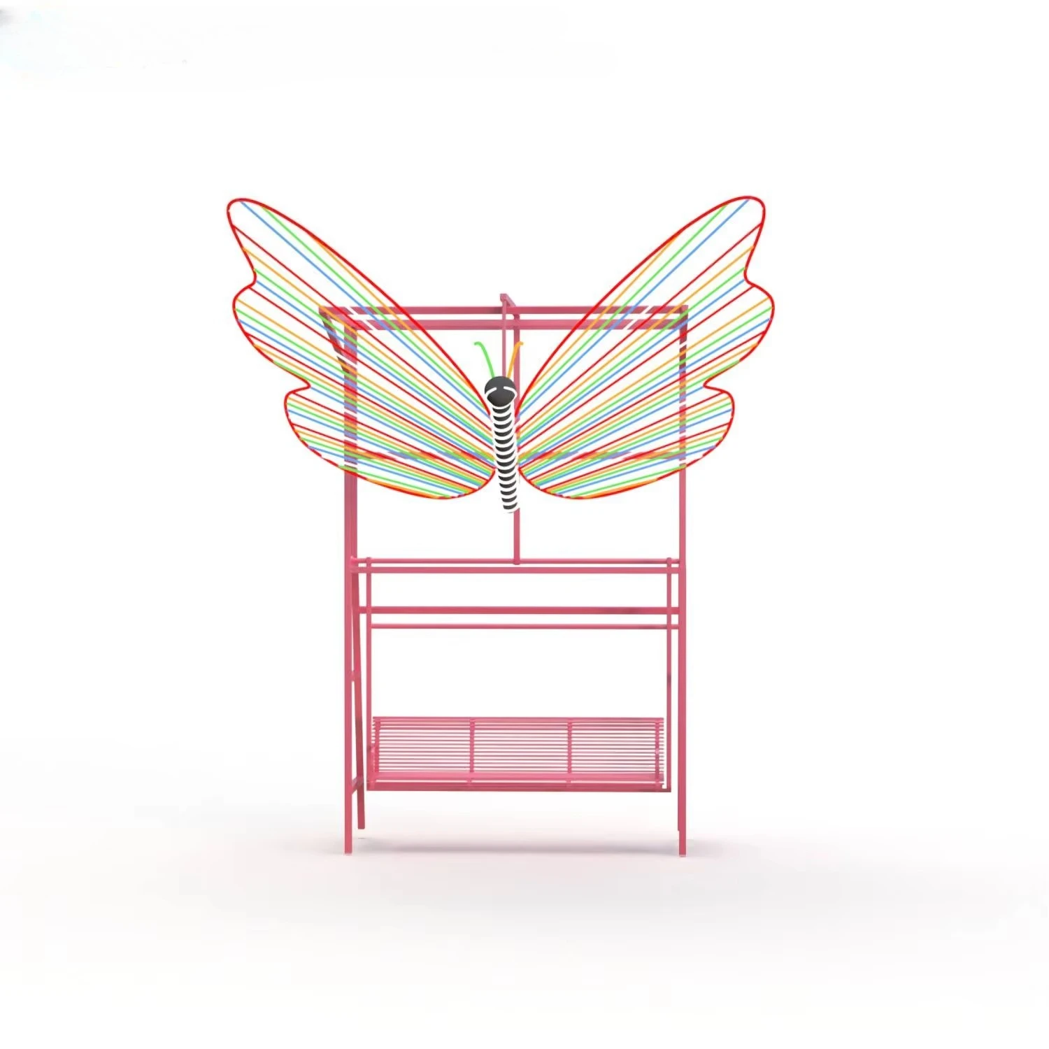 Popular indoor/outdoor children's butterfly swing chair steel fiberglass unpowered playground equipment can bear