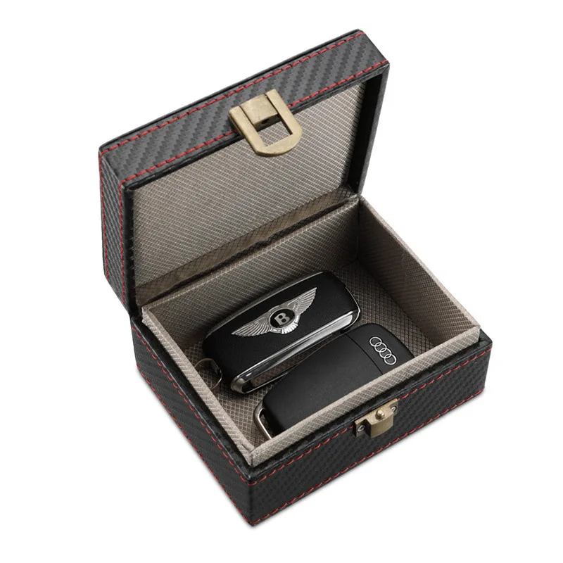 Car Key Signal Blocking Box RFID, Carbon Fiber Faraday Box Anti Theft Keyless Entry Protector, Car Security Accessories
