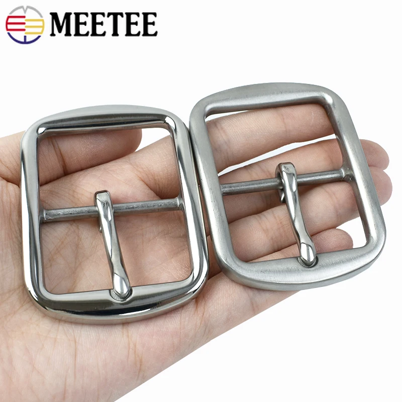 Meetee 40*52mm Stainless Steel Pin Belt Buckles Men\'s Leisure Waistband Buckle DIY Jeans Clothes Belts Decor Sewing Accessories