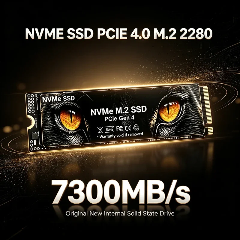 New M2 SSD 500GB 1TB 2TB 4TB M.2 2280 PCIe NVME SSD 7300MB/s Internal Solid State Drive Hard Disk for Laptop Desktop