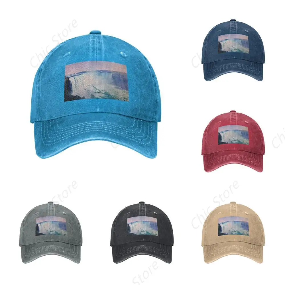 Niagara Falls Printed Classic Wash Denim Baseball Cap Men Women Adjustable Trucker Hats Unisex Ball Dad Sports Caps for Daily