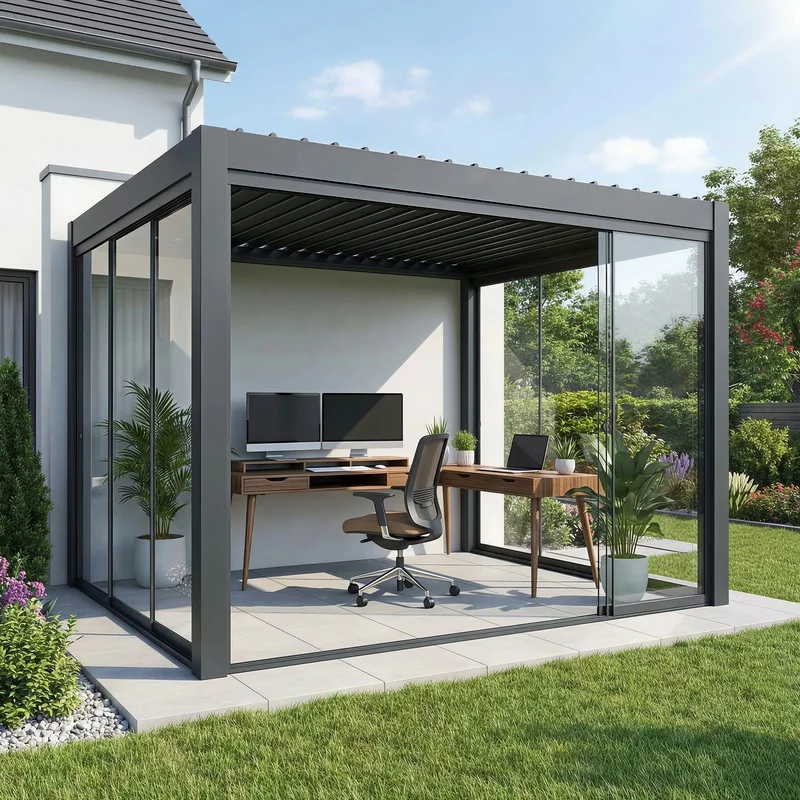 Self Cleaning Heavy-Duty Aluminum Pergola Anti-Stain Coating Dust-Proof Windproof Easy Care Balcony Gazebo Long-Term Outdoor