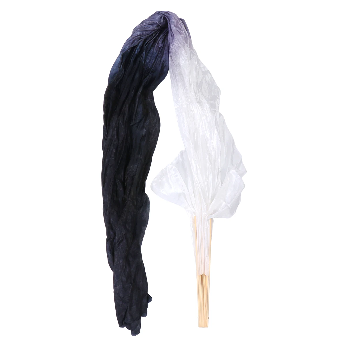 

Gradient Color Silk Fans for Belly Dance Portable Handheld Foldable Bamboo Bone Fan Veils Lengthened Performance Accessories