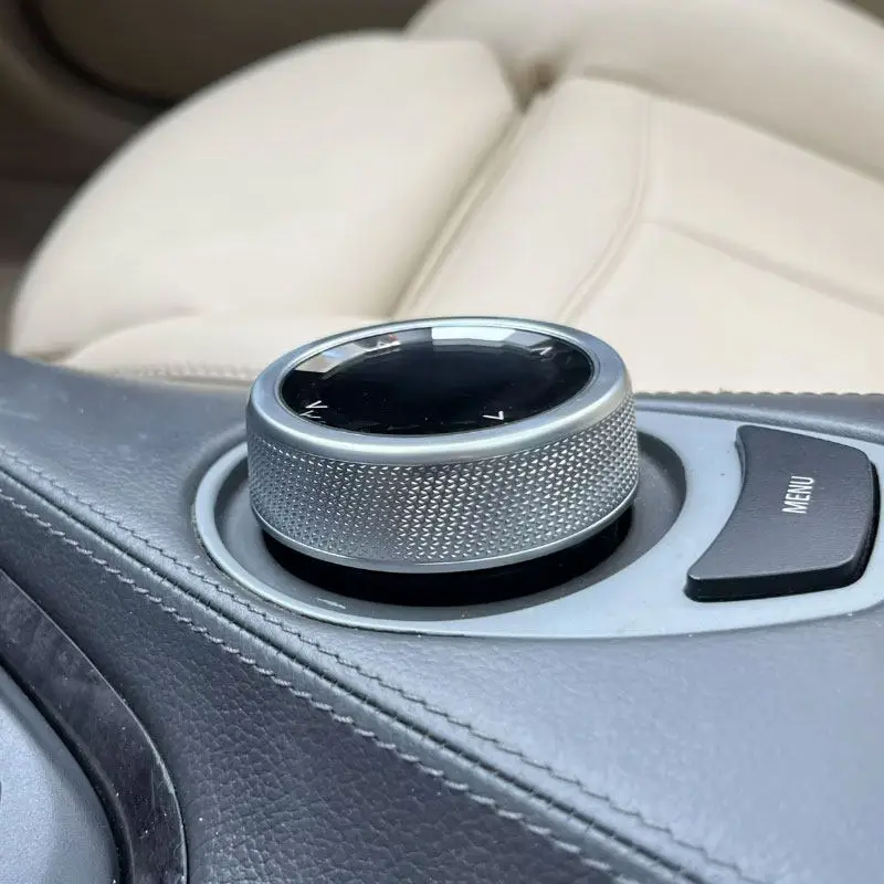 One-button Black/Silver ABS For BMW E60 E61 E63 E64 2004-2010 E66 2002 2003-2008 Car Multimedia Button Knob Cover Trim 2pcs view 6