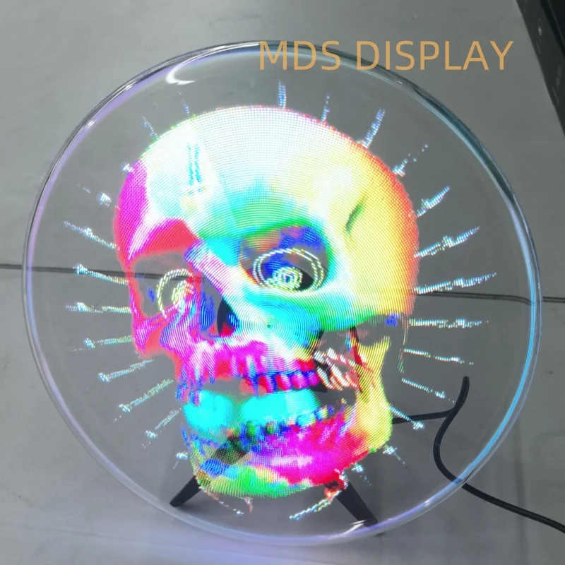 Layar Kipas Holografik 3D Shenzhen MDS 23 inci untuk Aplikasi Dalam Ruangan, Dekorasi Toko dan Rumah dengan Opsi Pengisian Daya Portabel