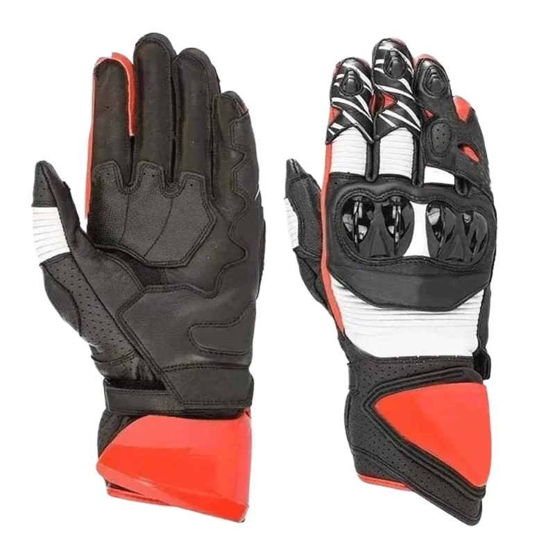 

Rider Racing Red/Black Leather Motorcycle Riding Gloves Motorcycle Racing Wear Armor Men's Racing Gloves