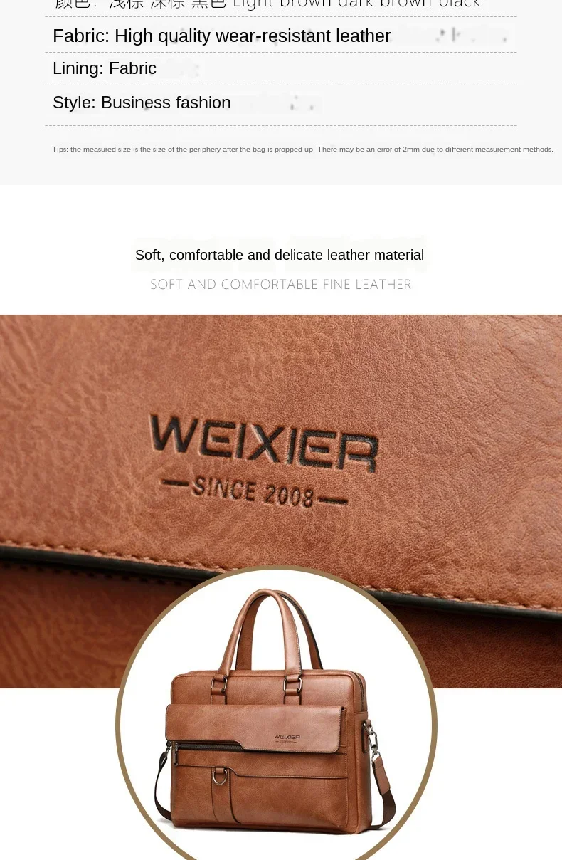 2026 Men Briefcase Bag High Quality Business Famous Brand PU Leather Shoulder Messenger Bags Office Handbags 14 inch Laptop bags