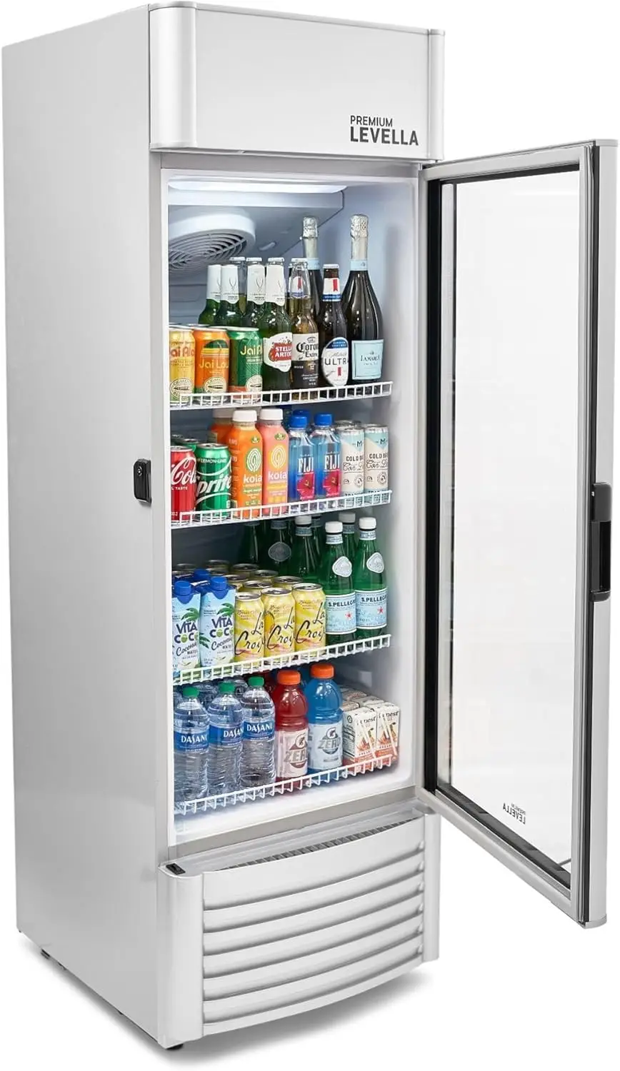 PRF90DX Glass Door Display Refrigerator 9.0 cu ft Commercial Beverage Cooler Merchandiser With Customizable Light