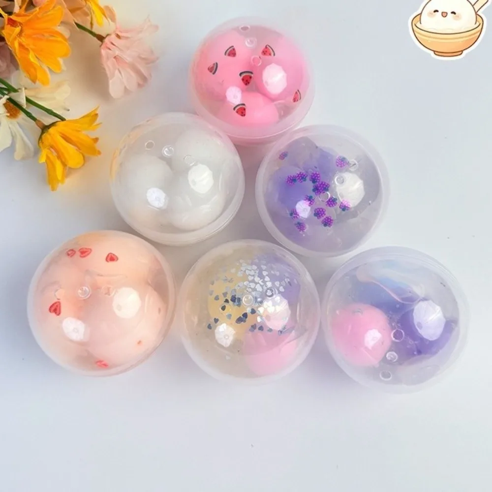 Soft Rubber Stress Relief Hand Ball Clear Non-Burst Small Ball Fidget Toy Three Times Crush Crushable Sensory Ball for Adults