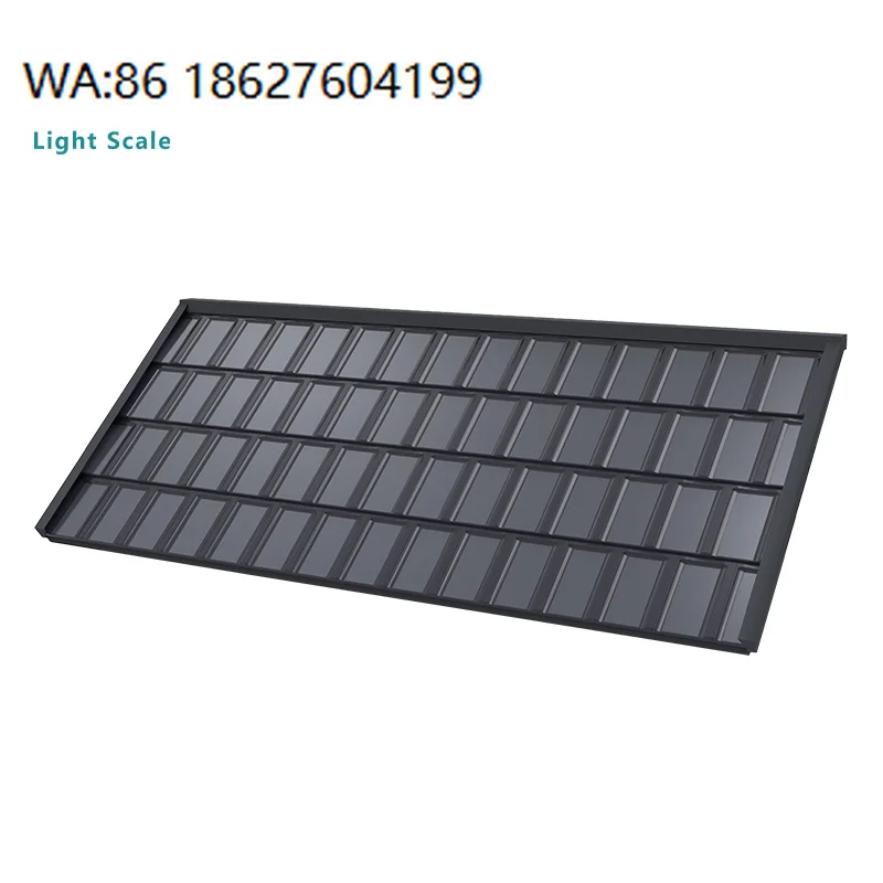 Cdte Doubleglass Thinfilm Flat Solar Roof Tiles Bipv Black Shingles With 2022w Efficiency Piecesm Cloudy Day Power Hotel Roof
