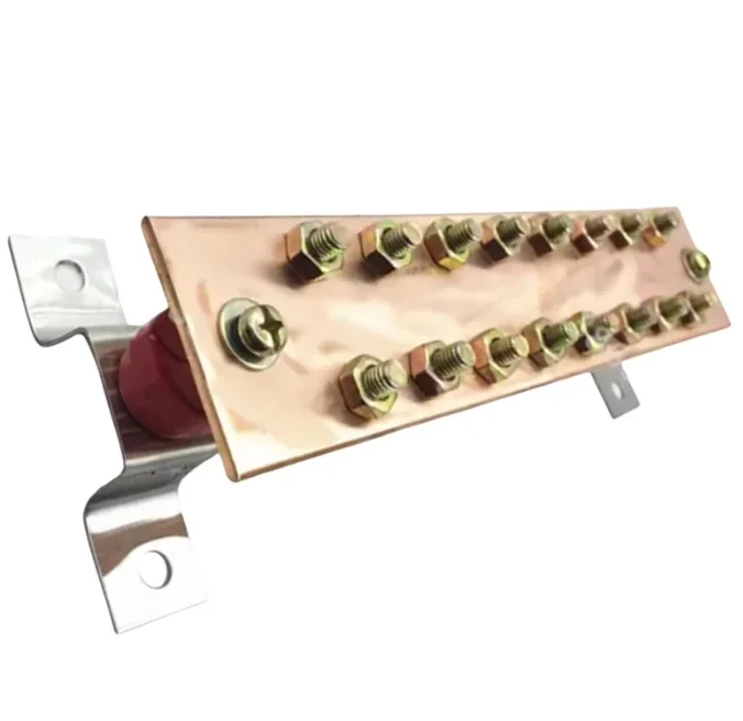 ABMS-5X50x300mm Tinned Copper Grounding Busbar Equipotential Battery Link Bar Ground Bus