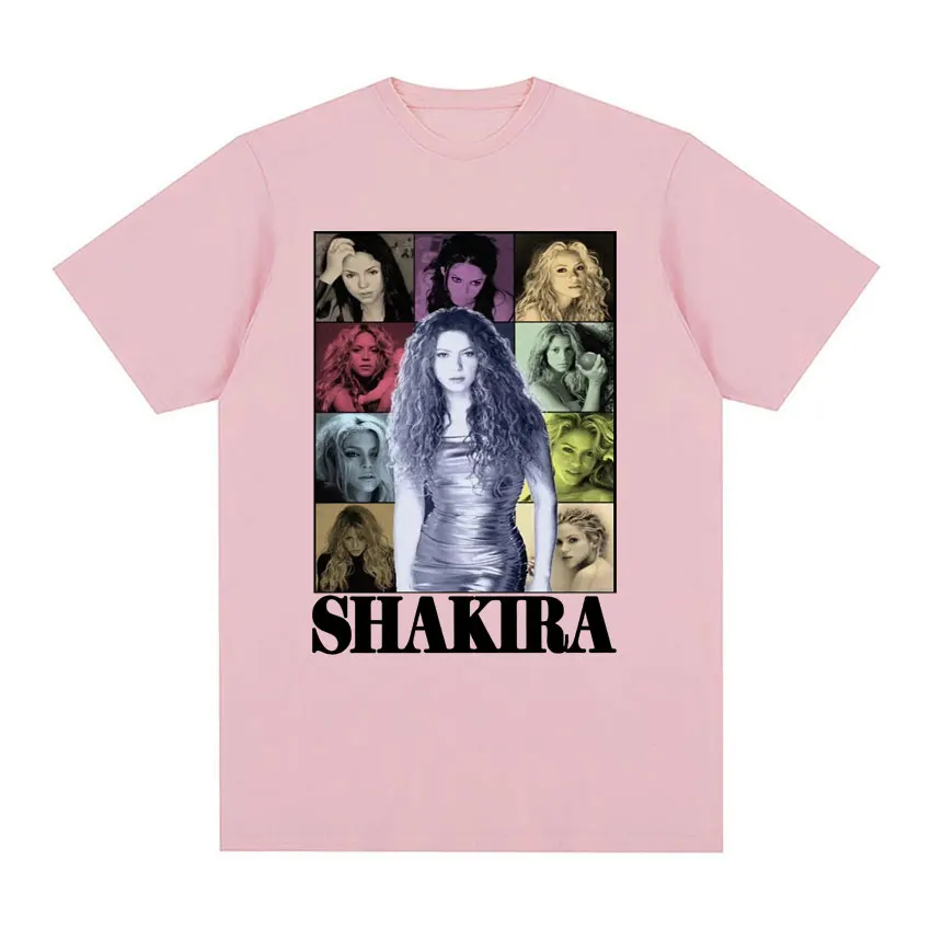 Shakira Las Mujeres Ya No Lloran Tour Graphic T-shirt Men Women\'s Clothing 90s Vintage T Shirt Summer O-Neck Cotton Loose Tshirt