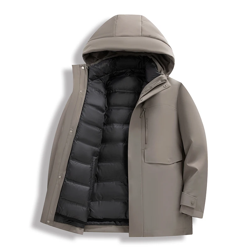 

Men's Casual down Jaet 90 Goose down Hooded Outdoor Windproof Thiened Zipper Closure Regular Fit Ci Casual Daily Wear