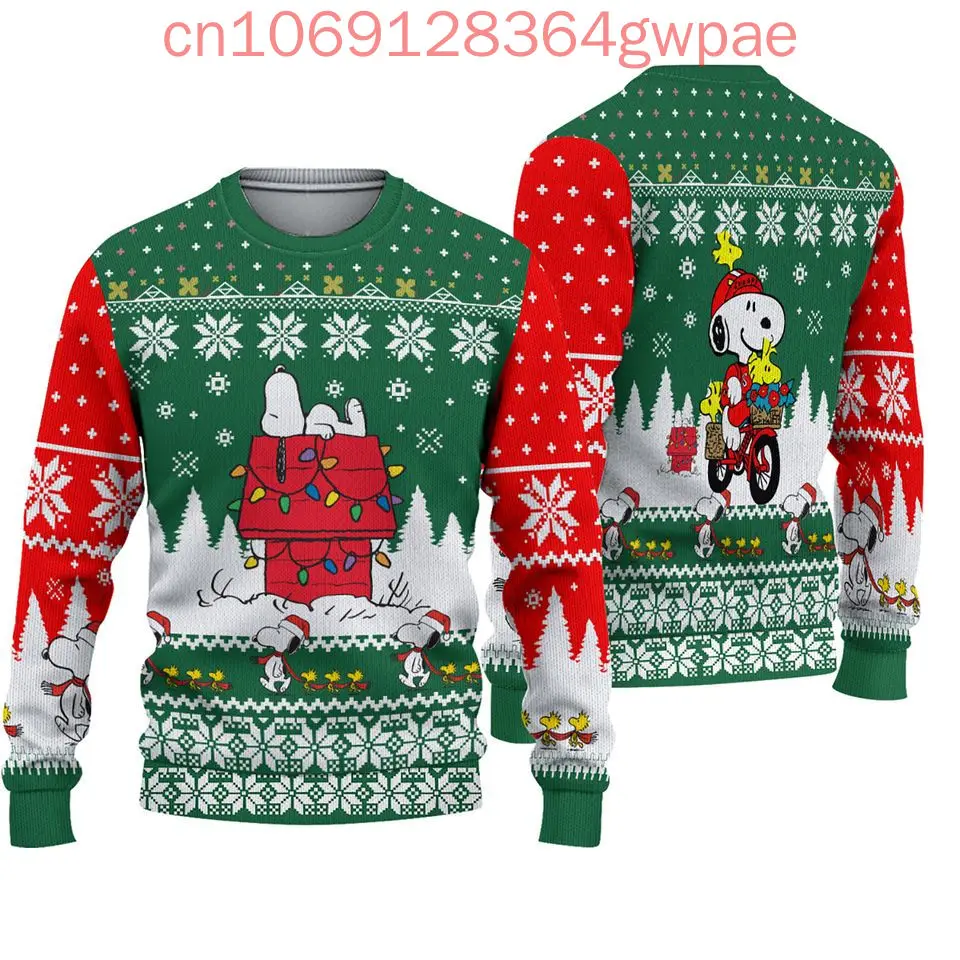 Disney Snoopy Charlie Ugly Sweater Men's Women's 3d Sweater Tops Ugly Christmas Sweater Anime Xmas Gifts Christmas Sweater