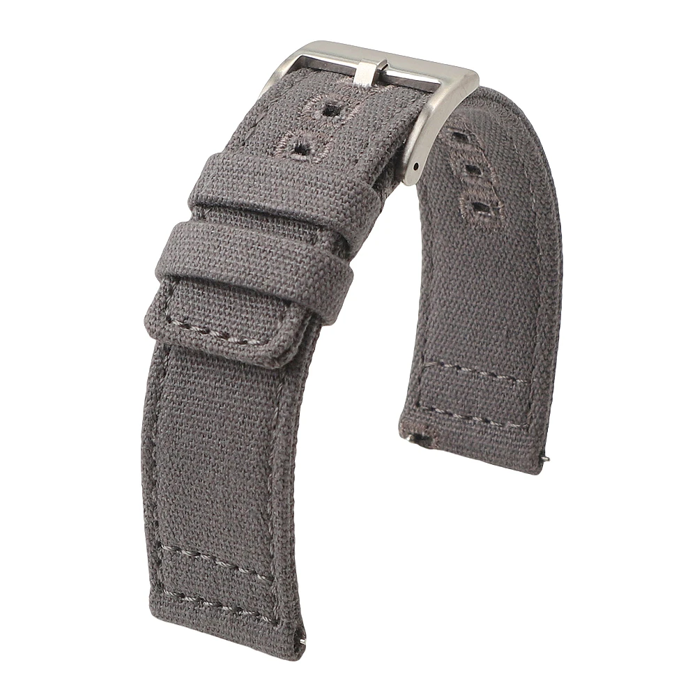 Quick Release Nylon Canvas Horlogeband 18mm 19mm 20mm 22mm Armband Geborsteld Gesp Horlogebanden voor smartwatch Aaccessories - afbeelding 1