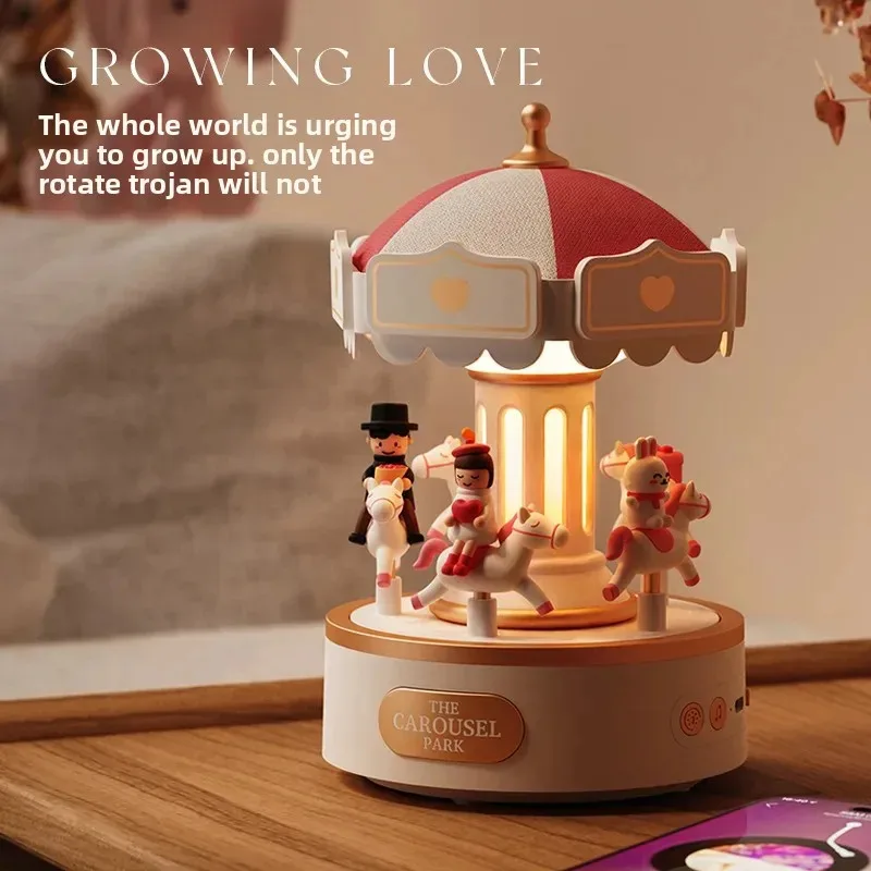 

Creative Birthday Gift Children's Music Box Rotating Carousel Bluetooth Speaker Atmosphere Light Festival Gift for Girlfriend