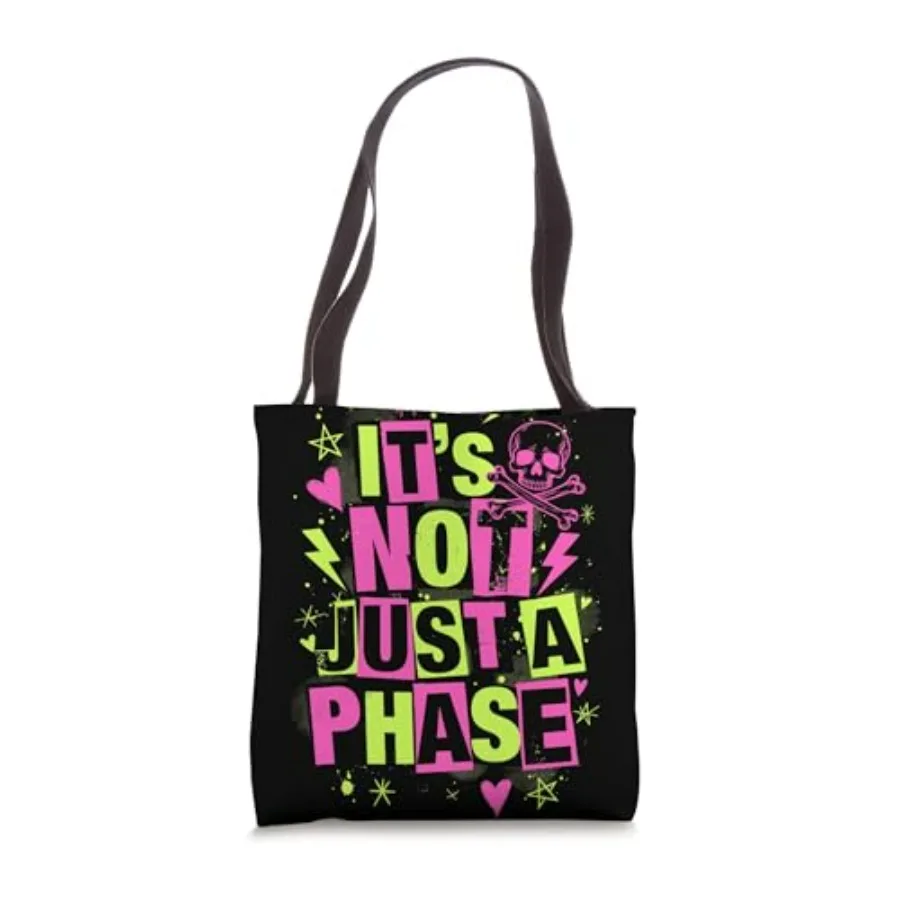 

Scenecore:Not Just a Phase Emo Y2K 2000s Alt Mall Goth Tote Bag