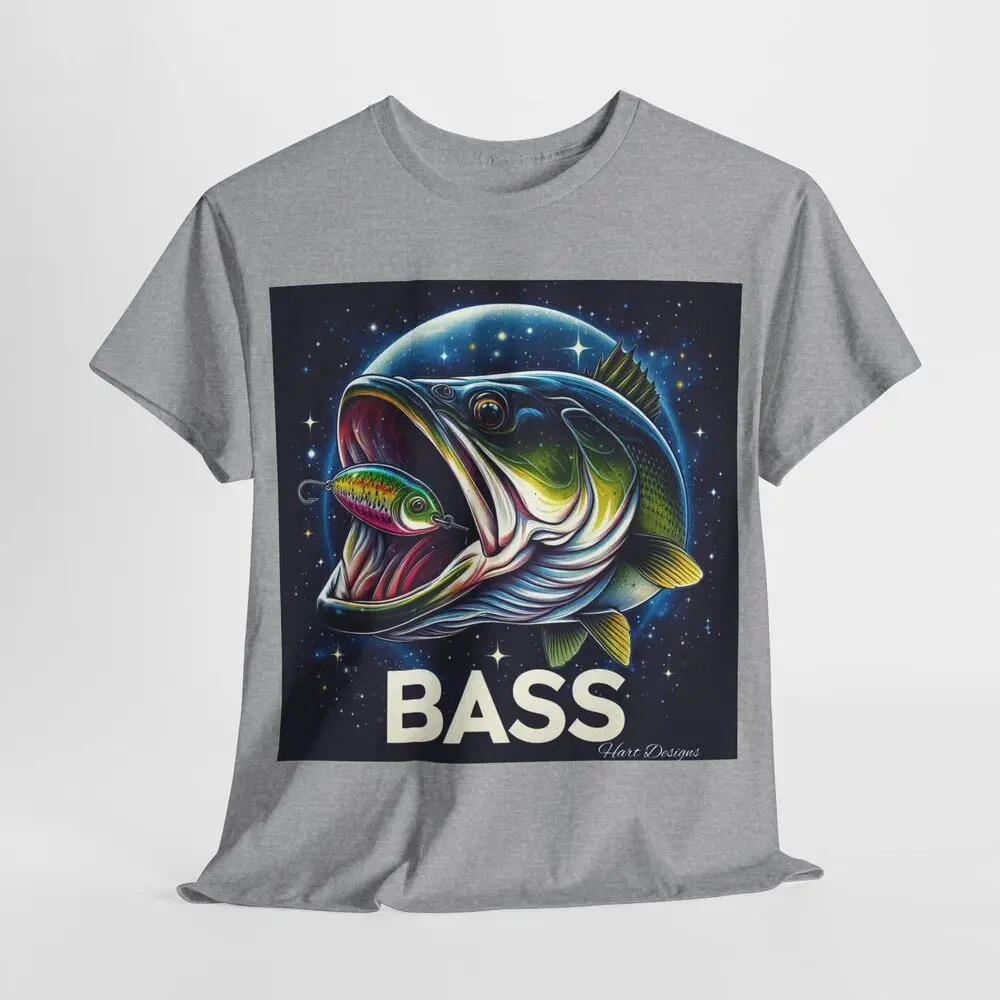 

New Men's Largemouth Bass Fish, Fishing Lure Graphic Print T-Shirt Tee S - 5X Men's and women's short-sleeved T-shirts