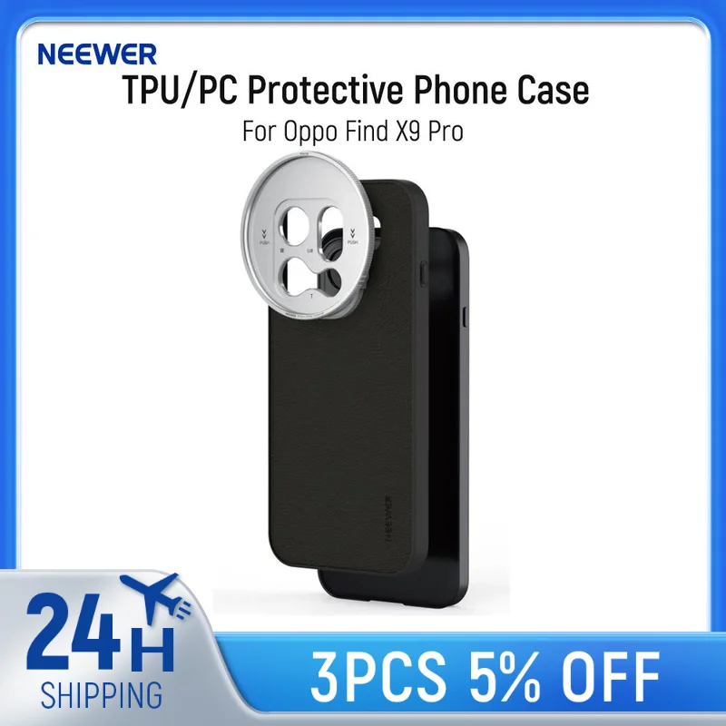  NEEWER Heavy Duty TPU/PC Protective Phone Case For Oppo Find X9 Pro with 17mm Lens Mounts, 67mm Filter Adapter