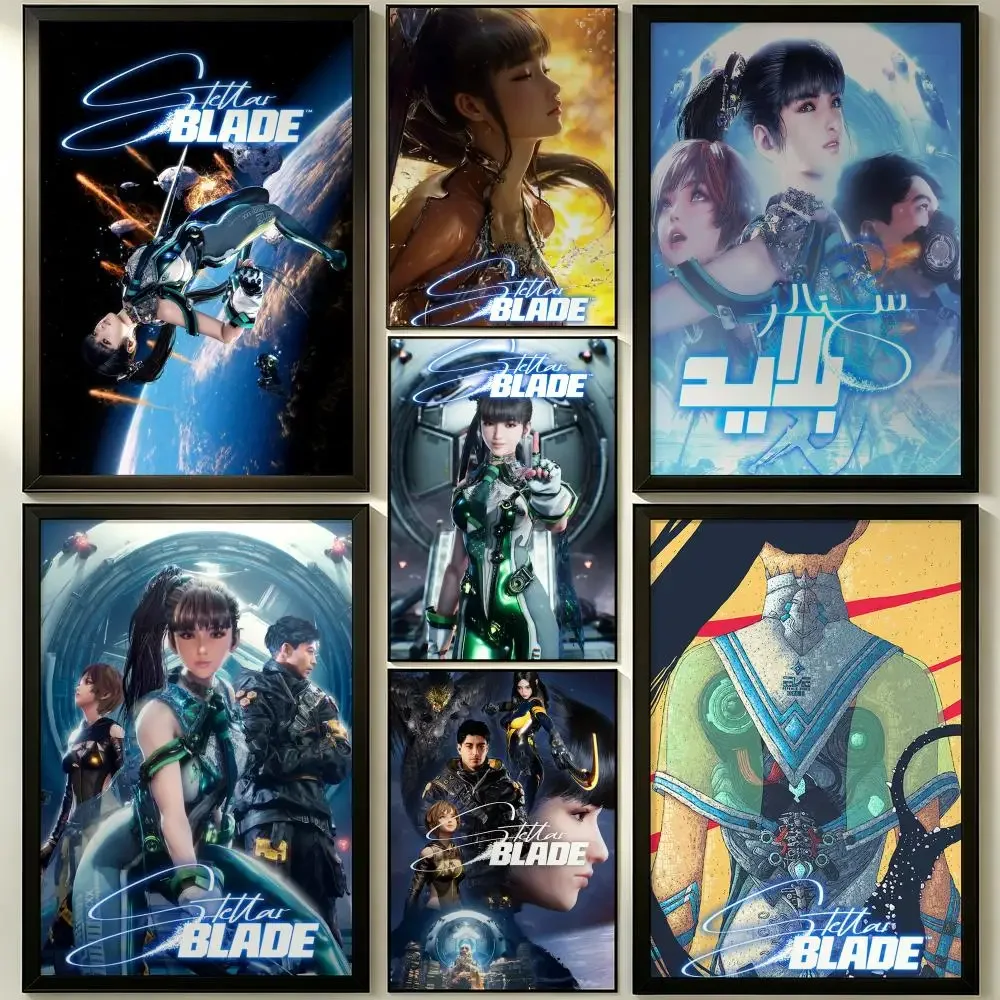 Stellar Blade Trendy Video Game Self-Adhesive Poster Peel and Stick Waterproof Removable HD Print for Living Room Bedroom Decor