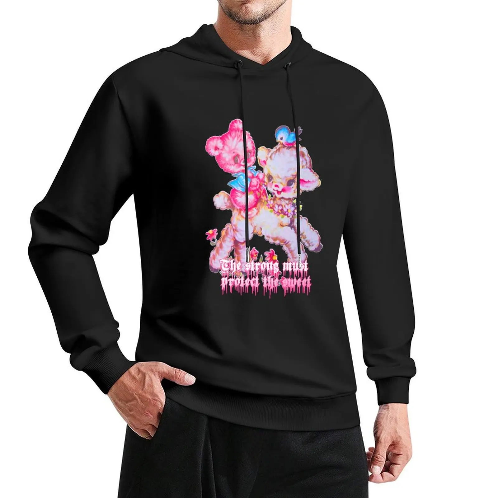 

The strong must protect the sweet Pullover Hoodie men's winter sweater tracksuit men