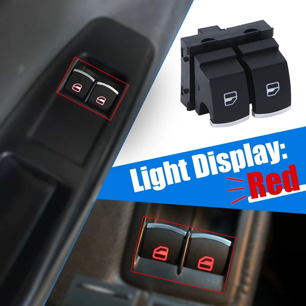 زر مفتاح التحكم بالنوافذ ، VW Eos ، Golf ، MK5 ، MK6 ، GTI ، 2 Door ، Scirocco ، Tiguan ، Polo ، 5K3959857A ، 5K3 ، 959 ، 857 A