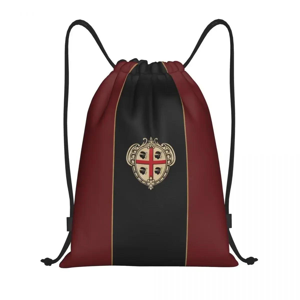 

Custom Vintage Sardinia Coat Of Arms Drawstring Backpack Sports Gym Bag for Men Women Italy Sardegna Patriotic Training Sackpack