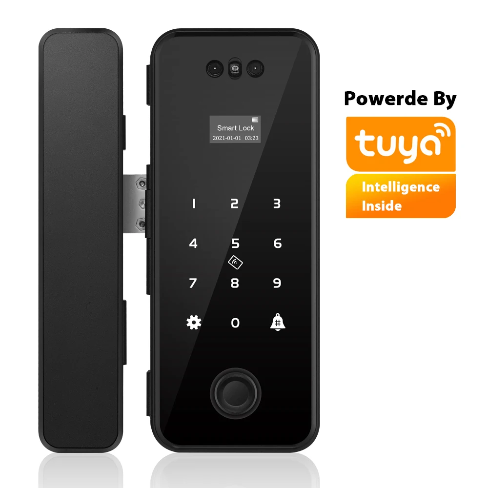 Smart Rfid Wifi Face Recognition Fingerprint Glass Door Lock
