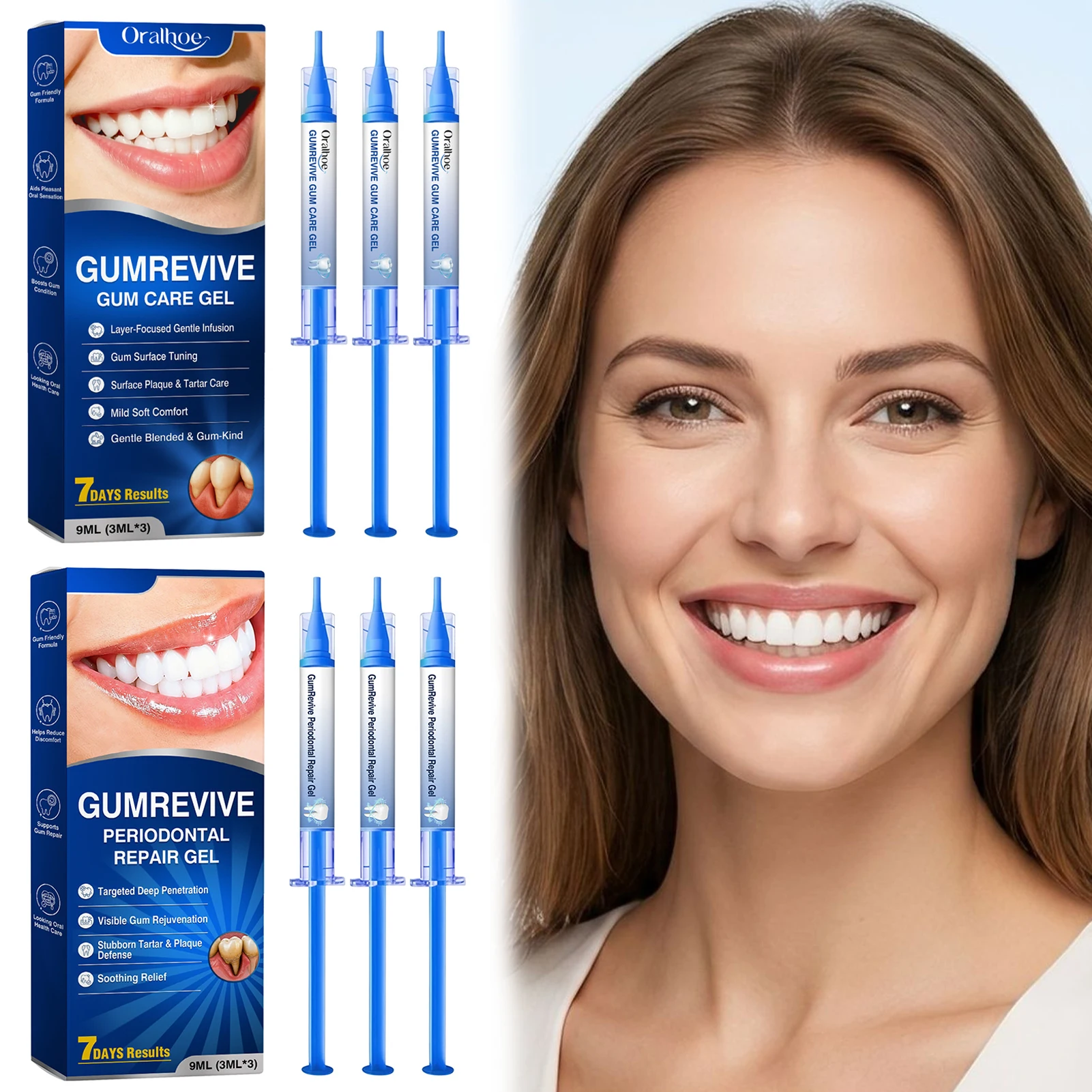 3pc Damaged Gum Repair Care Gel Gum Pain Sensitivity Relief,Deep Cleaning Teeth Stain Tartar Remover,Anti-Cavity Daily Oral Care