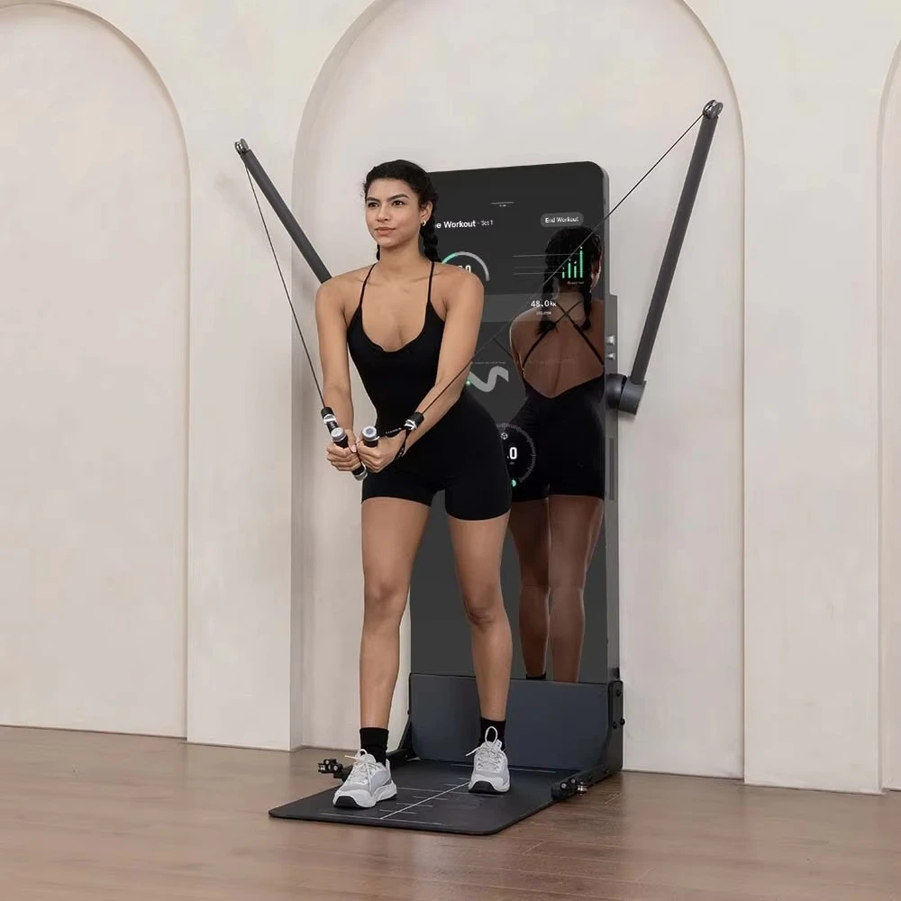Commercial Grade Digital Weight Smart Gym System, 6-in-1 Fitness Mirror for Body Building, Home Workout Equipment