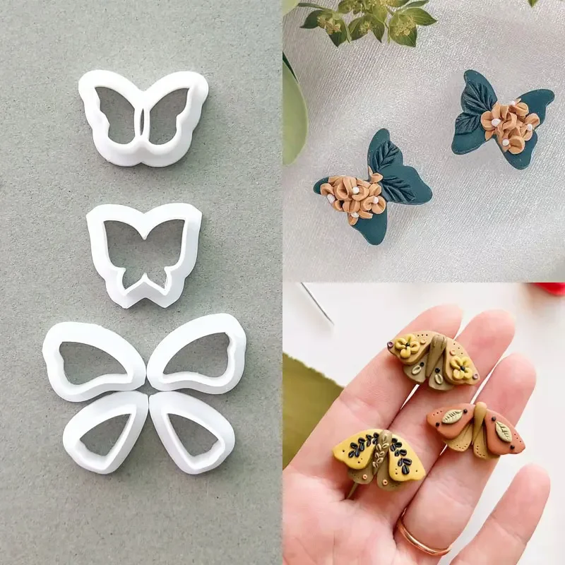 Hollow Polymer Clay Cutter Molds Leaf/Butterfly Bow Architectural Style Embossing Clay Tools for Jewelry Earring Making Tools