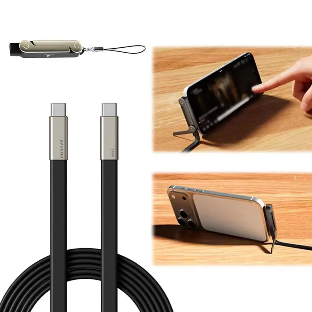  For Basemo Invisible Holder Charger 240w Bracket Data Cable Fast Charging Cable Invisible Holder Detachable 2-in-1 Holder