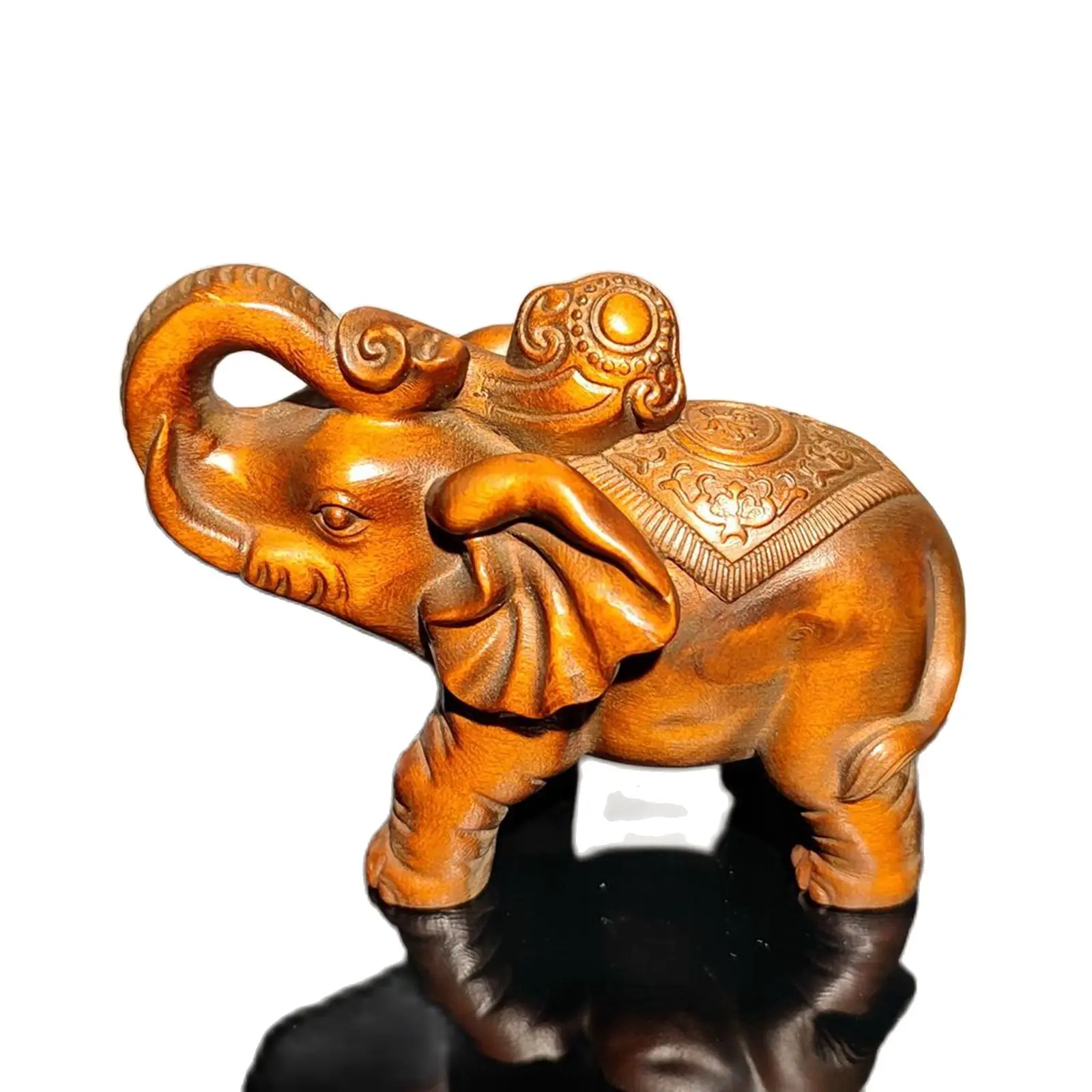 vintage carved wooden elephant statue Home decoration decor wood carving gift souvenir amusing
