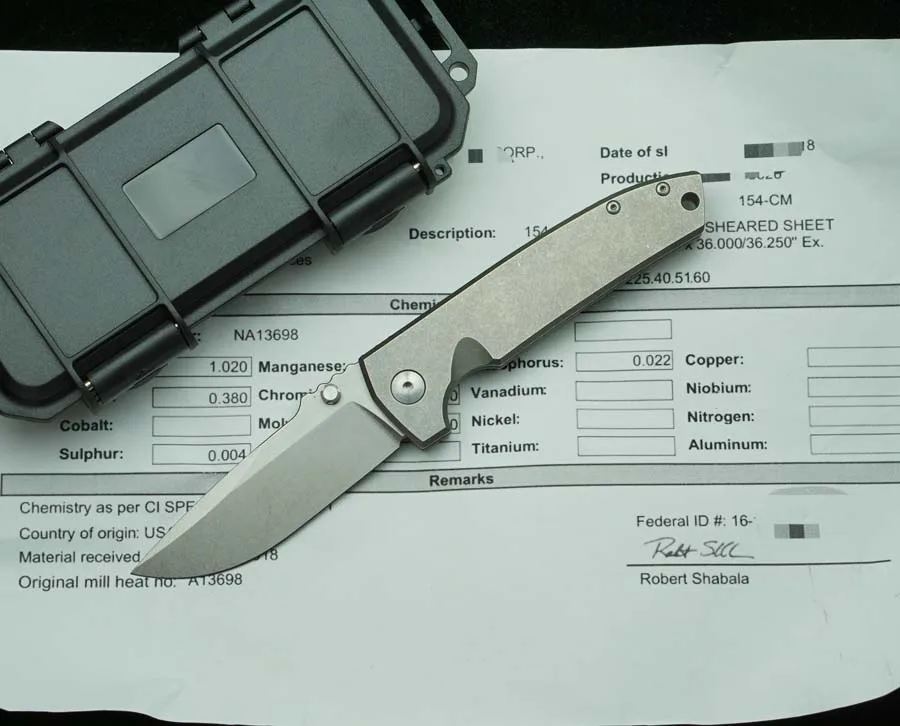 LEMIFSHE New VECP# Folding Knife 154CM Blade Titanium Alloy Handle Kitchen Outdoor Camping Survival EDC Tool