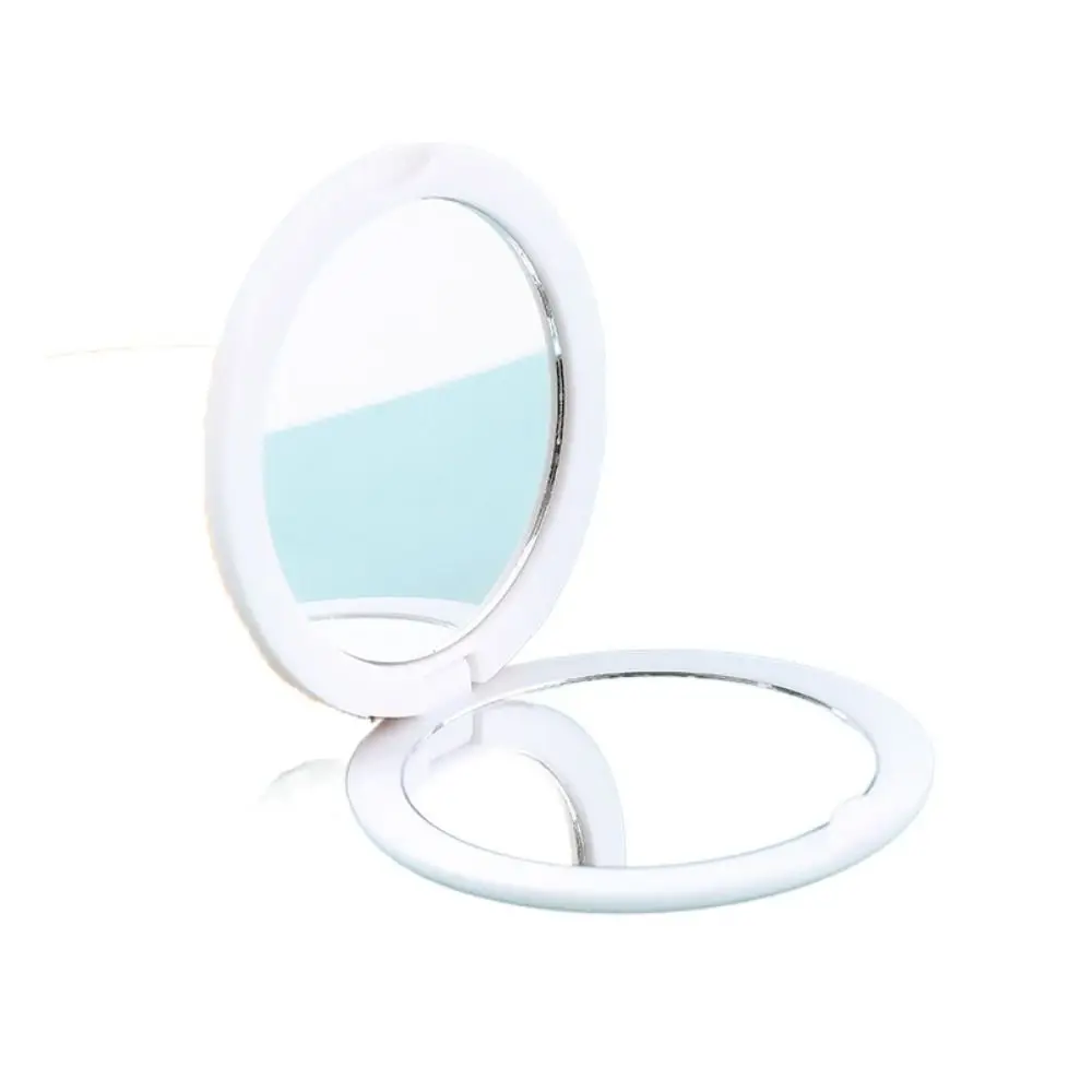 Easu Use Double Sided Flip Small Round Mirror Cute Round Mini Folding Mirror Small Round Makeup Mirror Office
