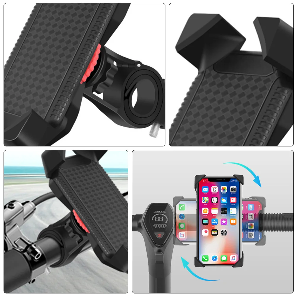 

360 Degree Rotating Phone Holder Bike Handlebar Mount for Motorcycle Cell Stand Non Slip Pads Adjustable Motorbike Mounts Easy