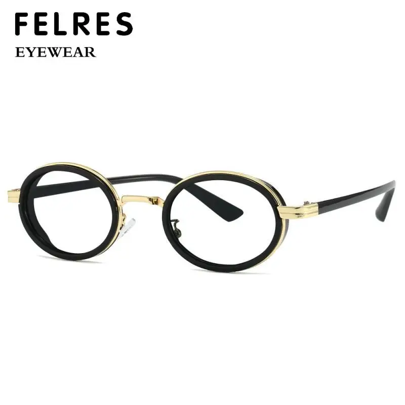 خمر ليوبارد إطار مكافحة الضوء الأزرق نظارات للقراءة الرجال النساء البيضاوي إطار صغير طويل النظر نظارات واضح عدسة تخصيص الديوبتر