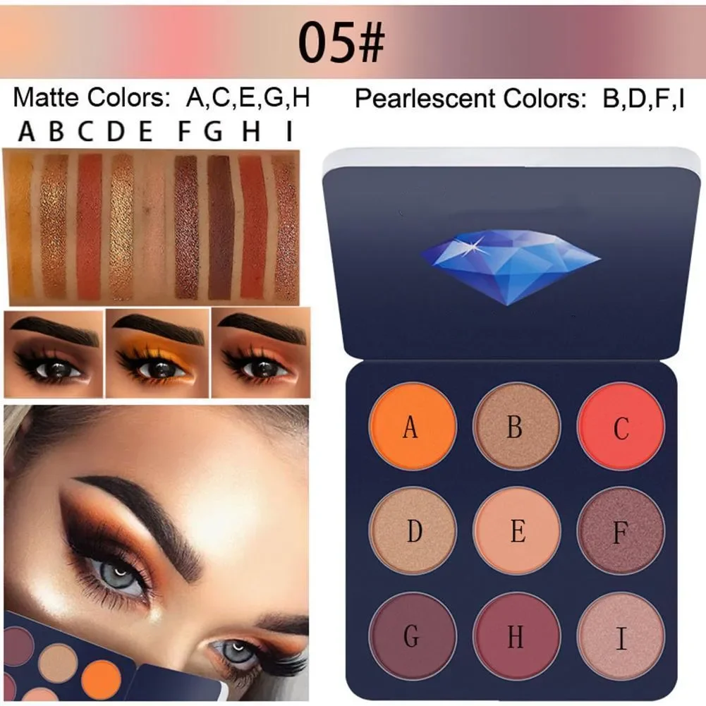 9 Colors Professional Matte Eyeshadow Palette Natural Waterproof Long Lasting Glitter Eyes Makeup Palette Cosmetic Makeup