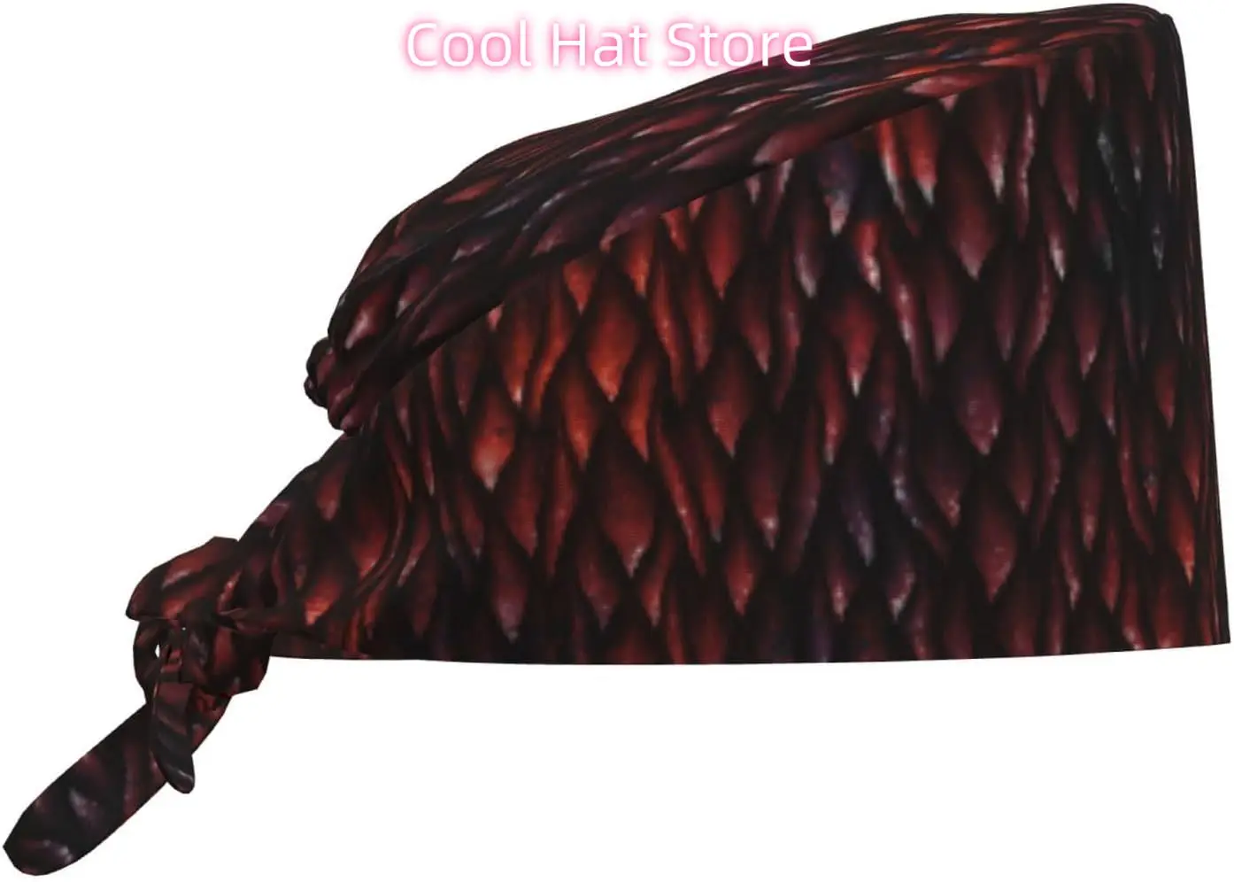 Red Dragon Scale Working Cap Scrub Cap with Sweatband Adjustable Unisex Women Tie Back Hat Nurse  Caps