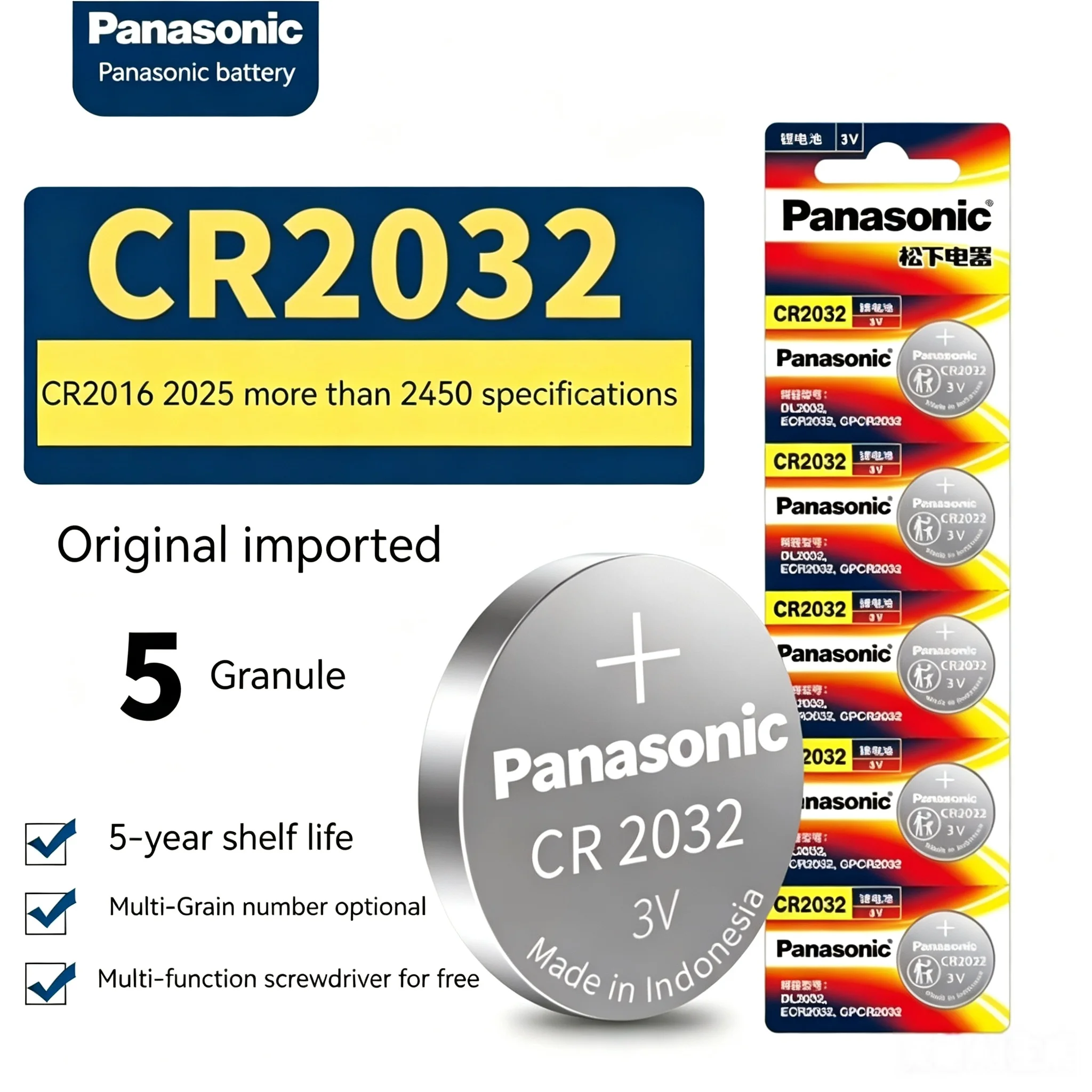1-50pcs 100% Original Button Cell CR2032 Battery 3V Specialized Car Remote Control Battery CR 2032 3V Lithium Battery for Watch