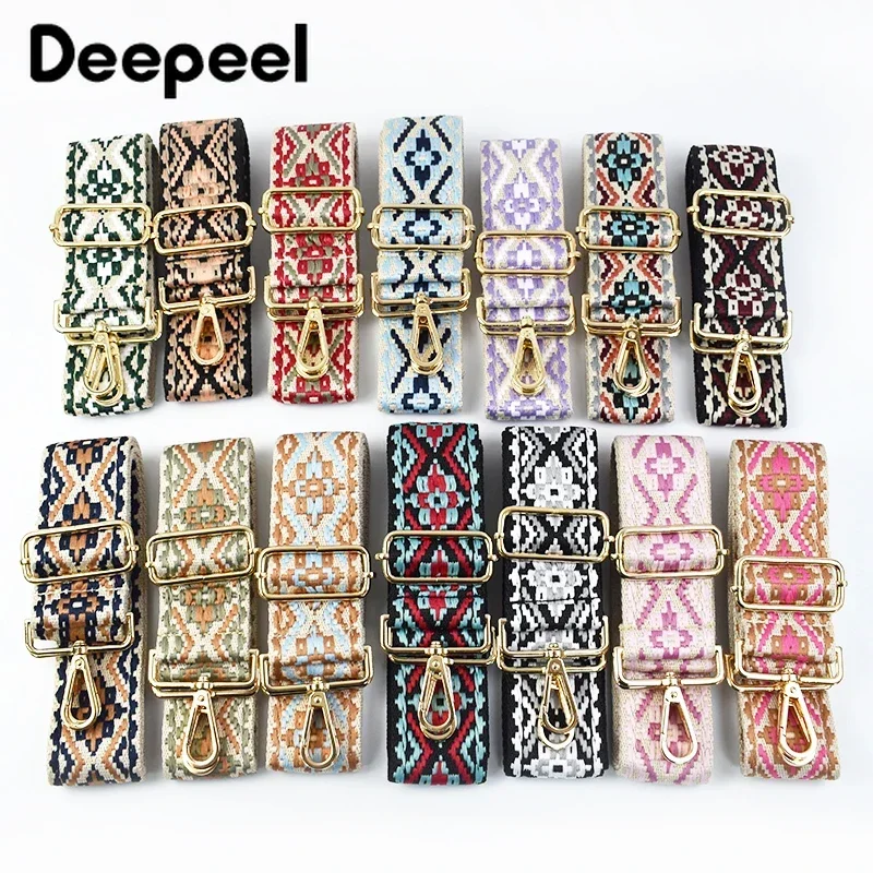 

Deepeel 5cm Wide Bag Shoulder Strap 80-130cm Adjustable Embroidered Replacement Crossbody Bags Handle Women's Accessories