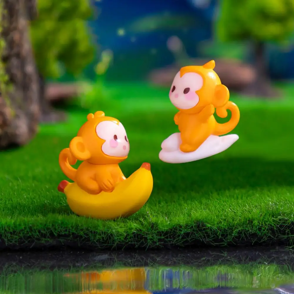 4 Pcs Monkey Miniatures Resin Mini Monkey Figurines Cartoon Miniature Monkey Statues for Desk DIY Micro Landscaping Ornaments - Image 6