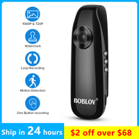 BOBLOV Mini Portable Camera Full HD 1080P Police Video Recorder Body Camera Motorcycle Bike Motion H.264 Camcorder Wide Angle
