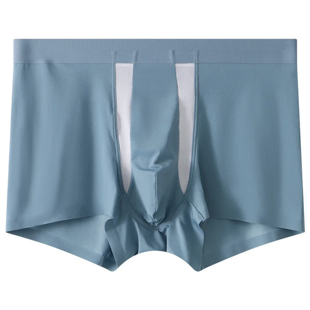 

Men's Panties Solid Sports Boxer Shorts Mesh Bulge Pouch Lingerie Soft Briefs Breathable Underwear Trunks Ultra-Thin Knickers
