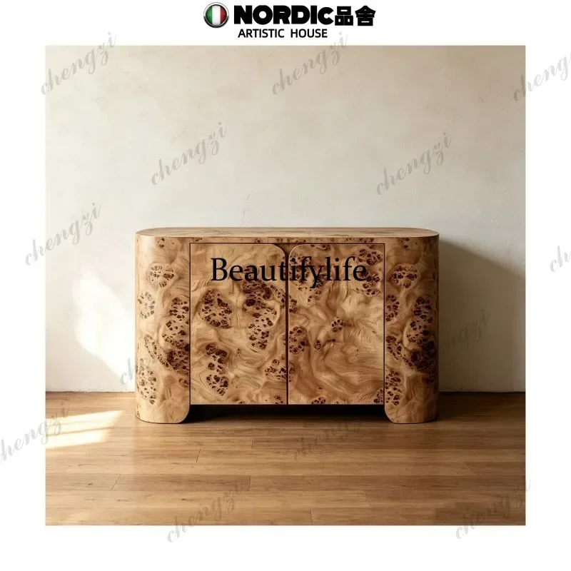P37 Medieval style designer tree tumor living room locker retro art texture side cabinet