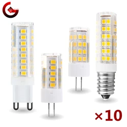 10pcs/lot LED Bulb 3W 4W 5W 7W G4 G9 E14 LED Lamp AC 220V LED Corn Bulb SMD2835 360 Beam Angle Replace Halogen Chandelier Light