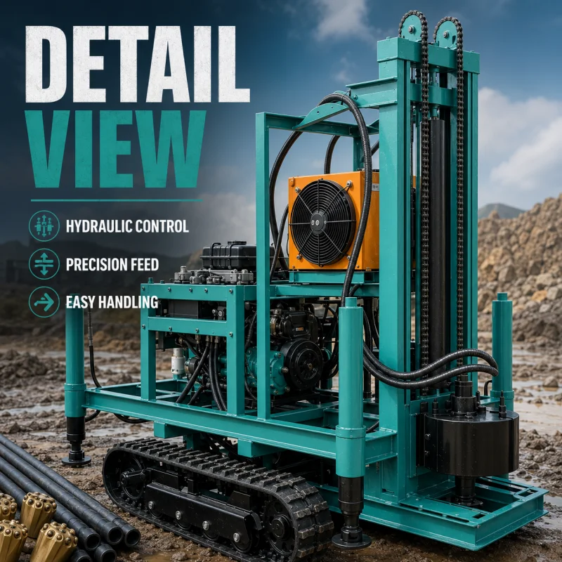 Heavy Duty Tracked Borehole Drilling Rig Efficient Mud Water Well Drilling Machine Clay Ground Professional Factory Sale