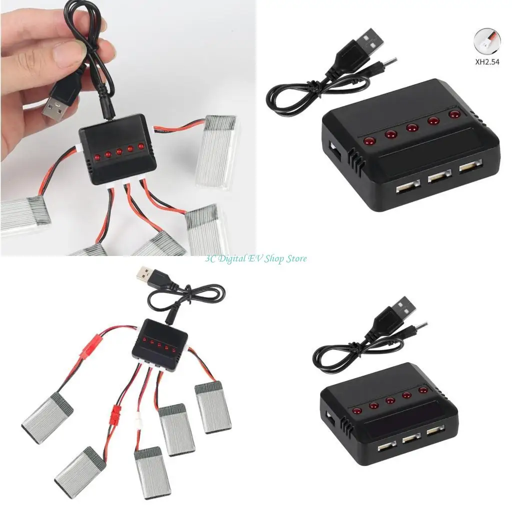 E74D Battery 3.7V 500mAh 5 In 1 USB Cable Set For SYMA X5C RC Remote Control
